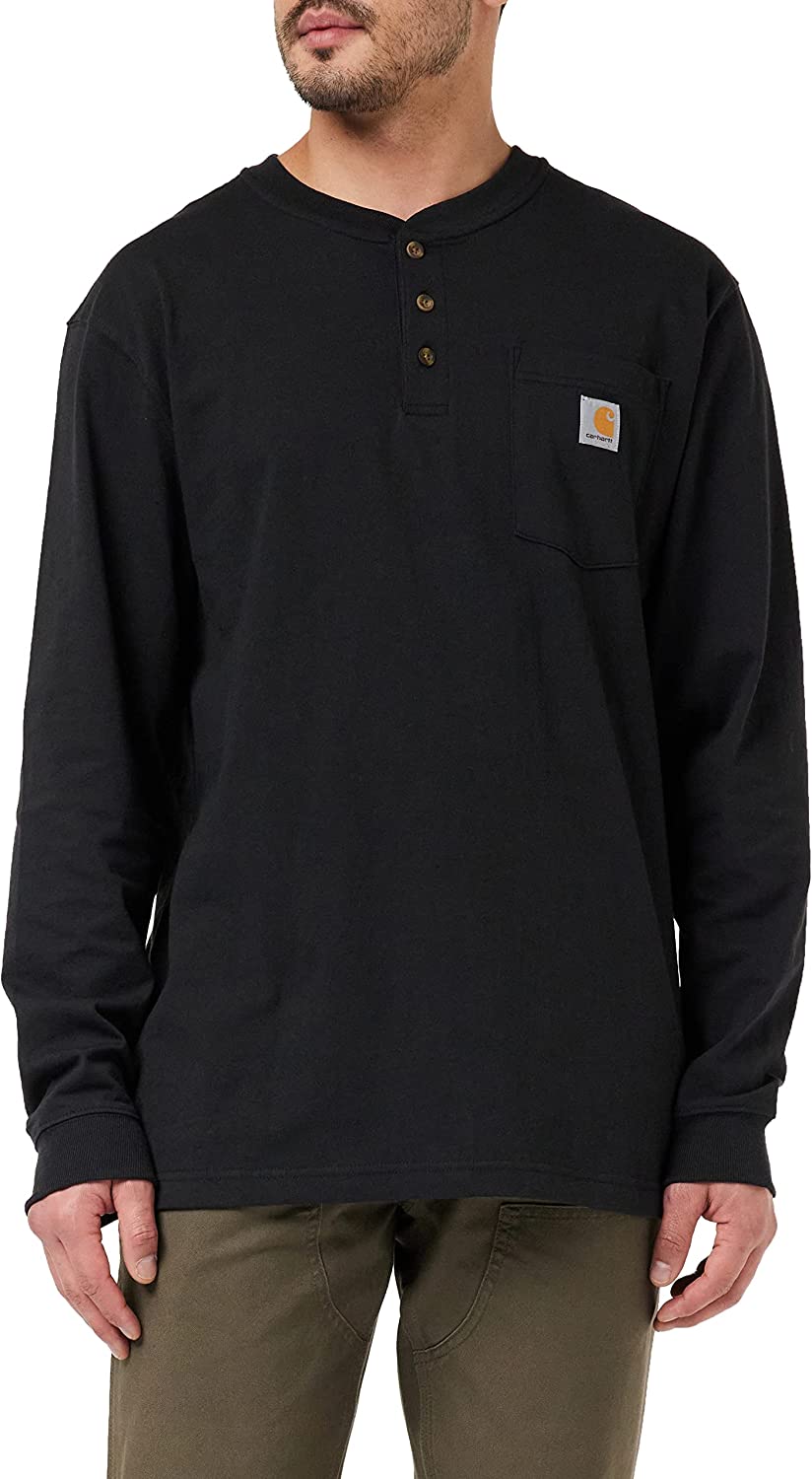 Carhartt Men's Loose Fit Heavyweight Long-Sleeve Pocket Henley T-Shirt - Image 5